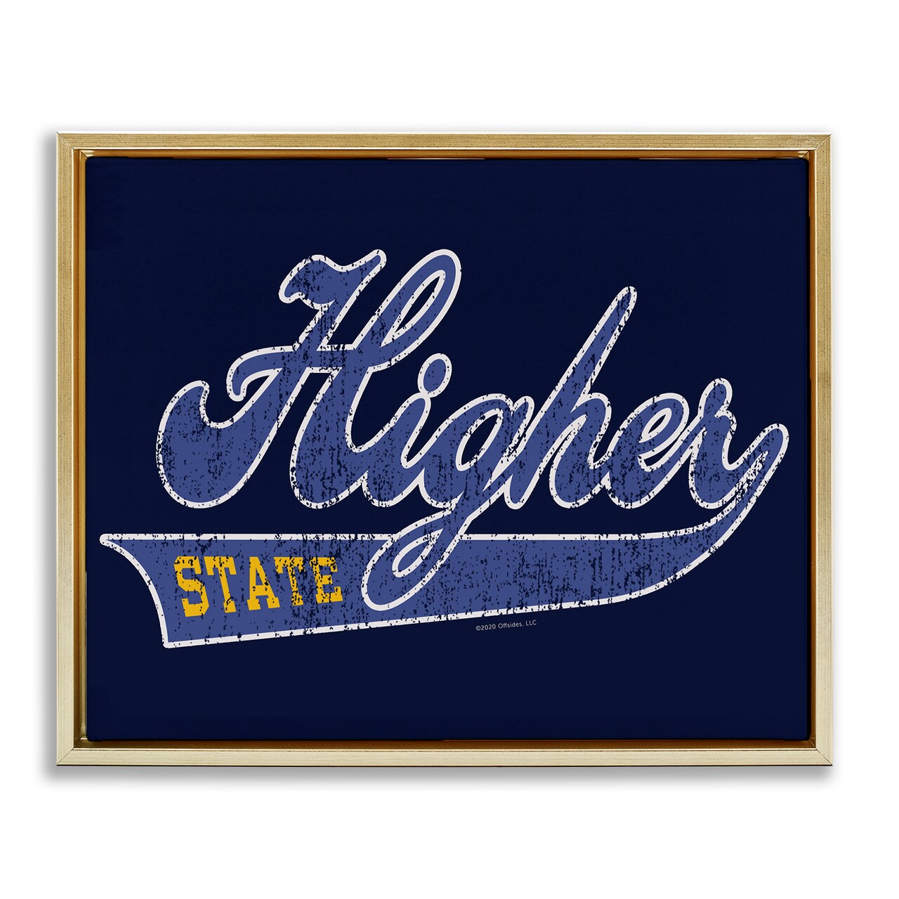 Stupell Industries Higher State Varsity Style Framed Floater Canvas Wall Art Design by Higher Learning/Life Is High